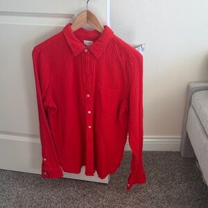 GAP Bright Red Casual Button Down Shirt